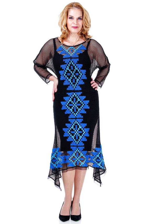 Rochie plasa cu broderie freeshipping - Liza Panait Online Boutique